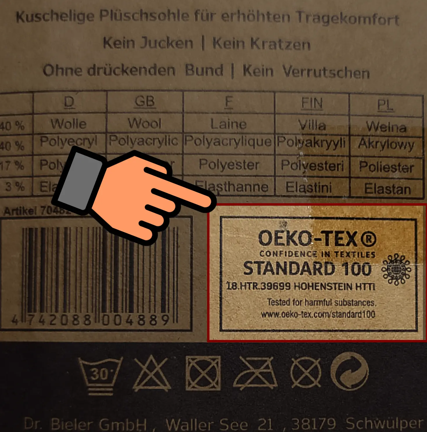 Гольфи Armi Socken lable test
