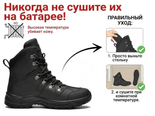 Уход за кожаными ботинками