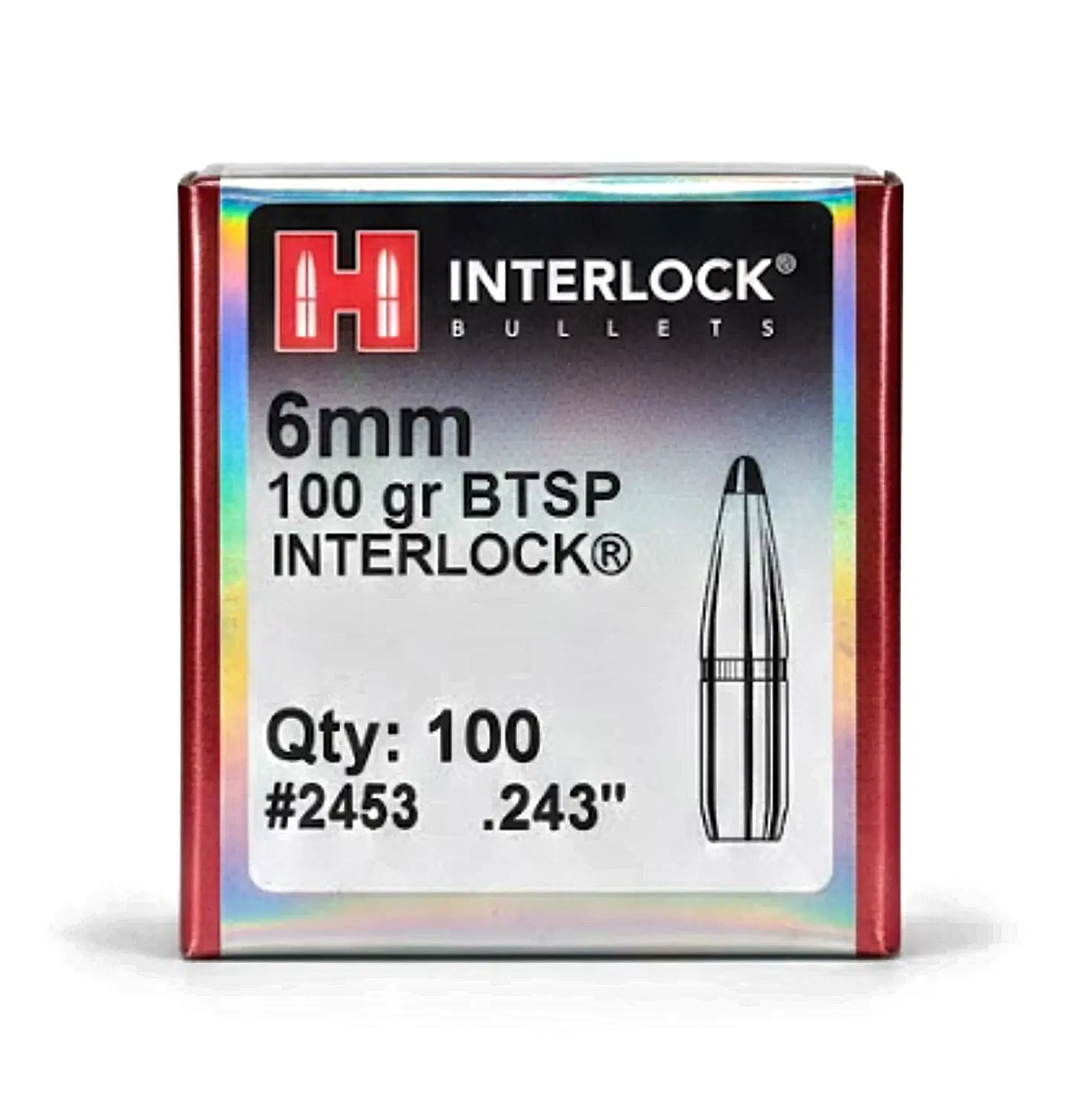 Куля HORNADY Interlock BTSP 6mm 100 gr (100 шт.) Пуля HORNADY Interlock BTSP 6 мм 100 gr (100 шт.)
