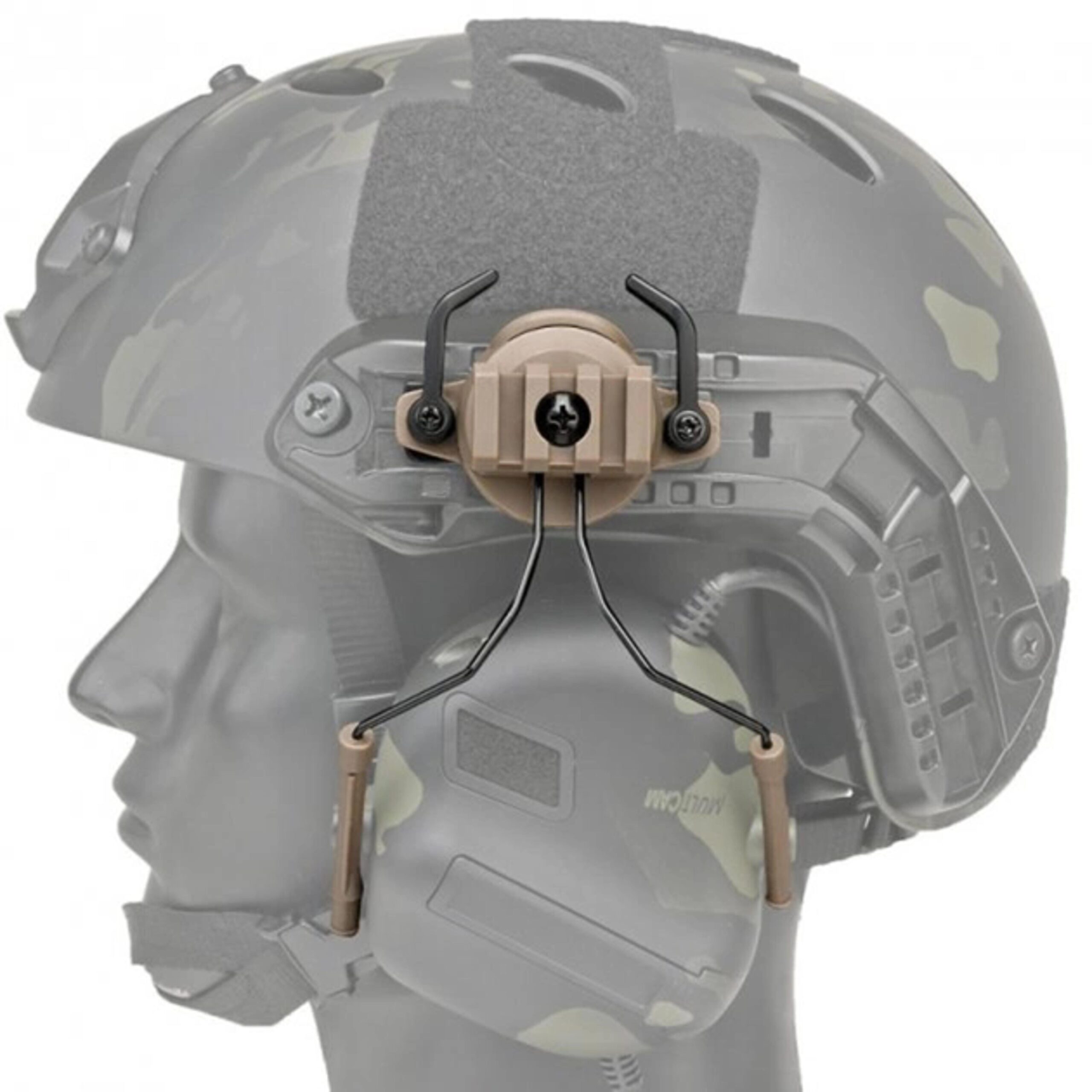Кріплення адаптер на каску шолом HL-ACC-43-T для навушників Peltor/Earmor/Walkers (tan)