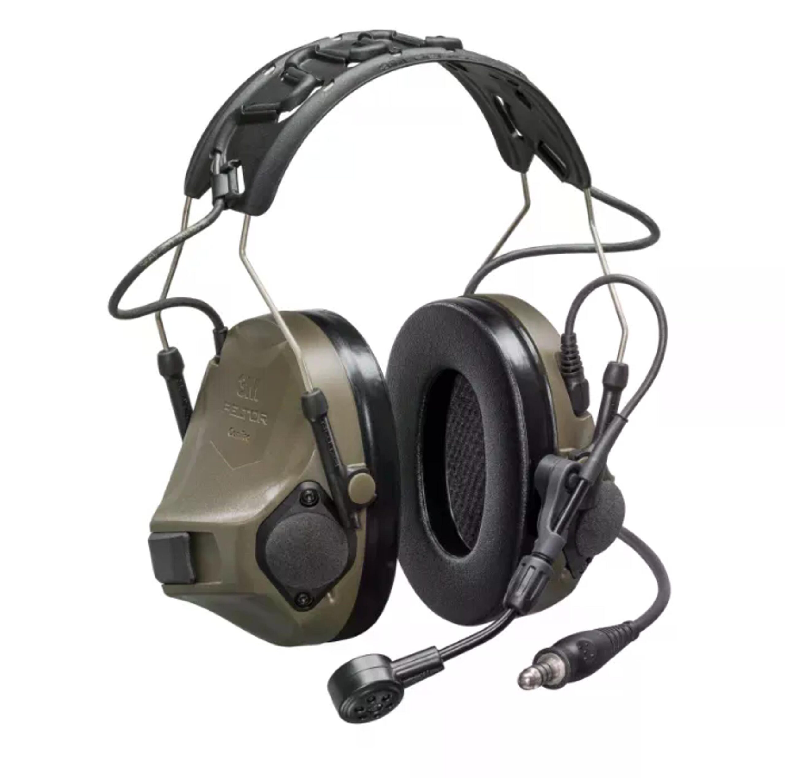 Активні тактичні навушники 3M PELTOR ComTac VIII (MT14H418A-86 GN), вертикальні з 1 аудіовиходом 4 контакт NATO та мікрофоном