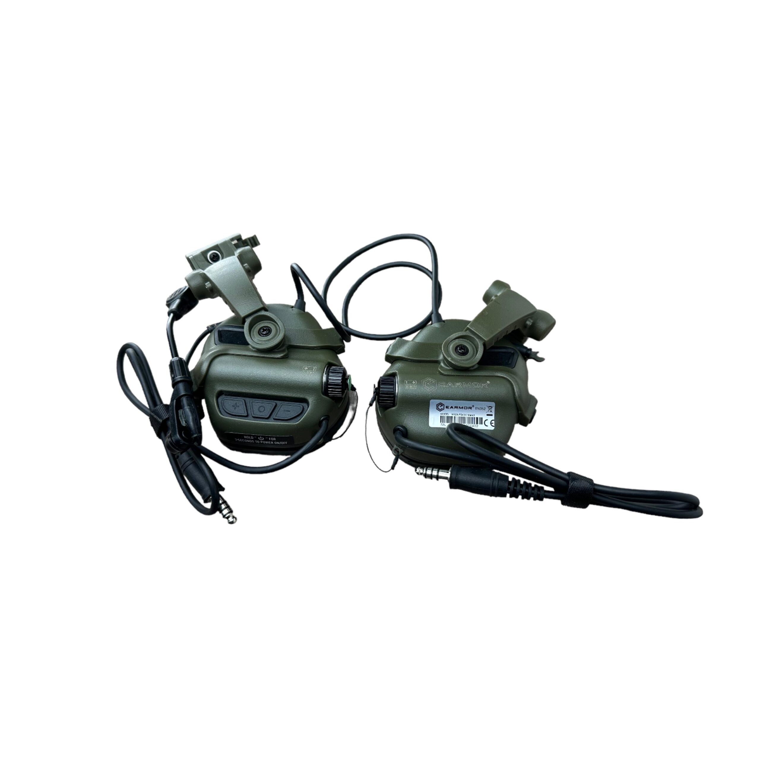 Активні захисні навушники Earmor M32X MARK3 Dual (FG) Olive Mil-Std