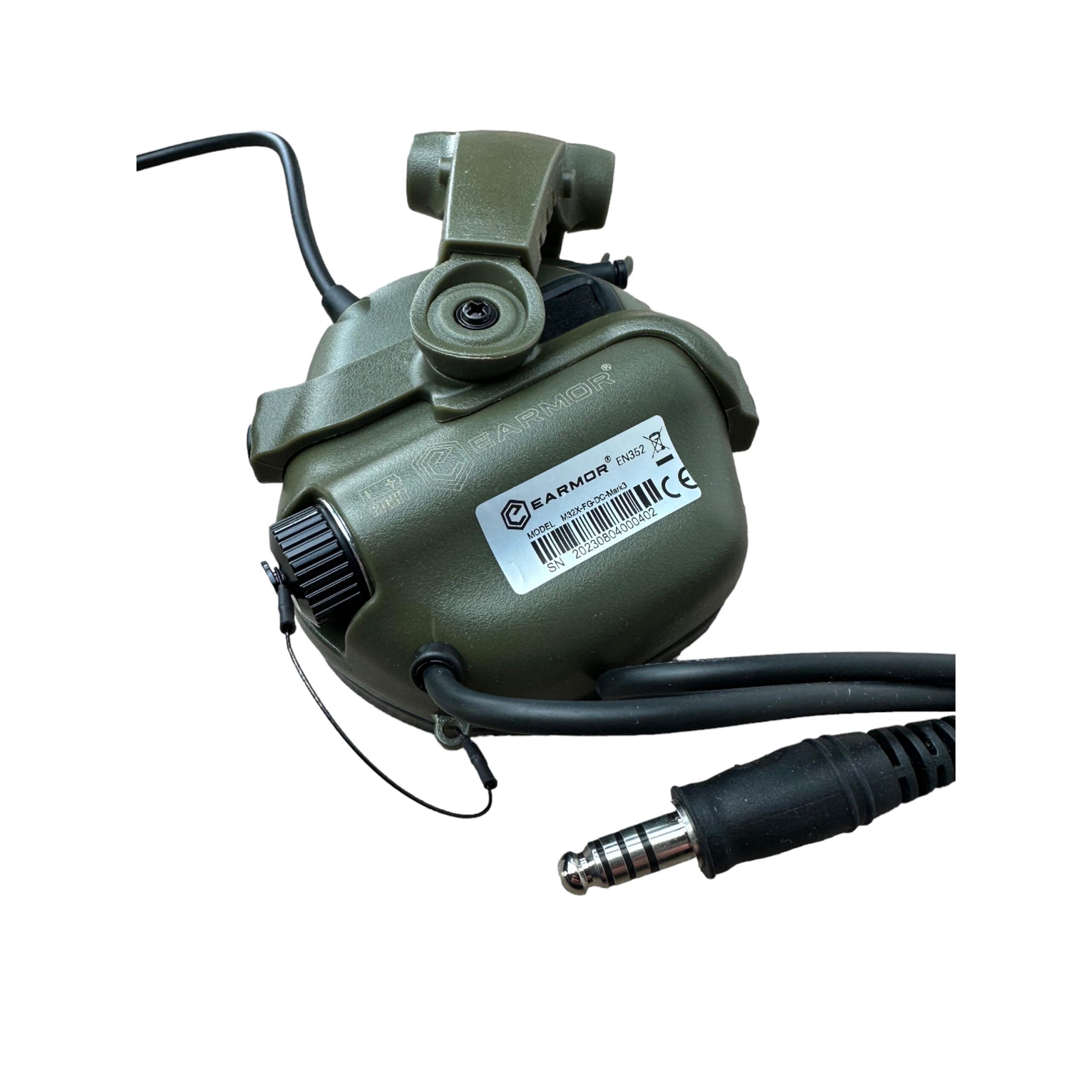 Активні захисні навушники Earmor M32X MARK3 Dual (FG) Olive Mil-Std