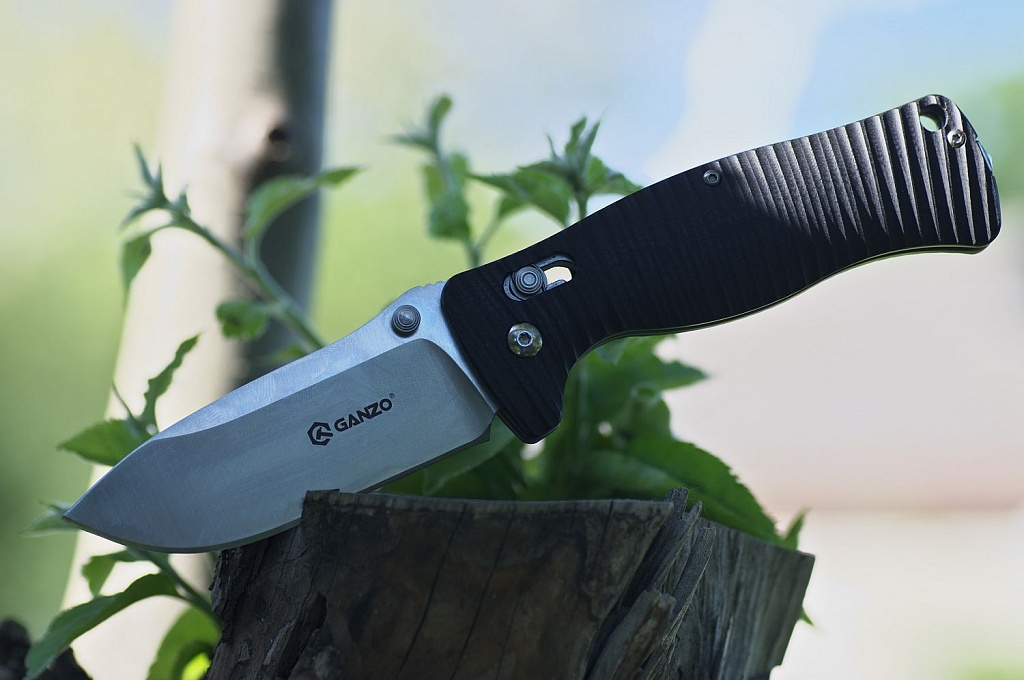 Ніж складаний туристичний Ganzo G720 (9 см) 440C / G10 чорний