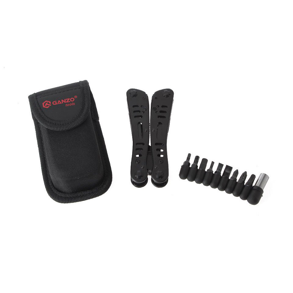Мультитул Ganzo G103, (19.3 см) 22 функції, чорний + біти та чохол