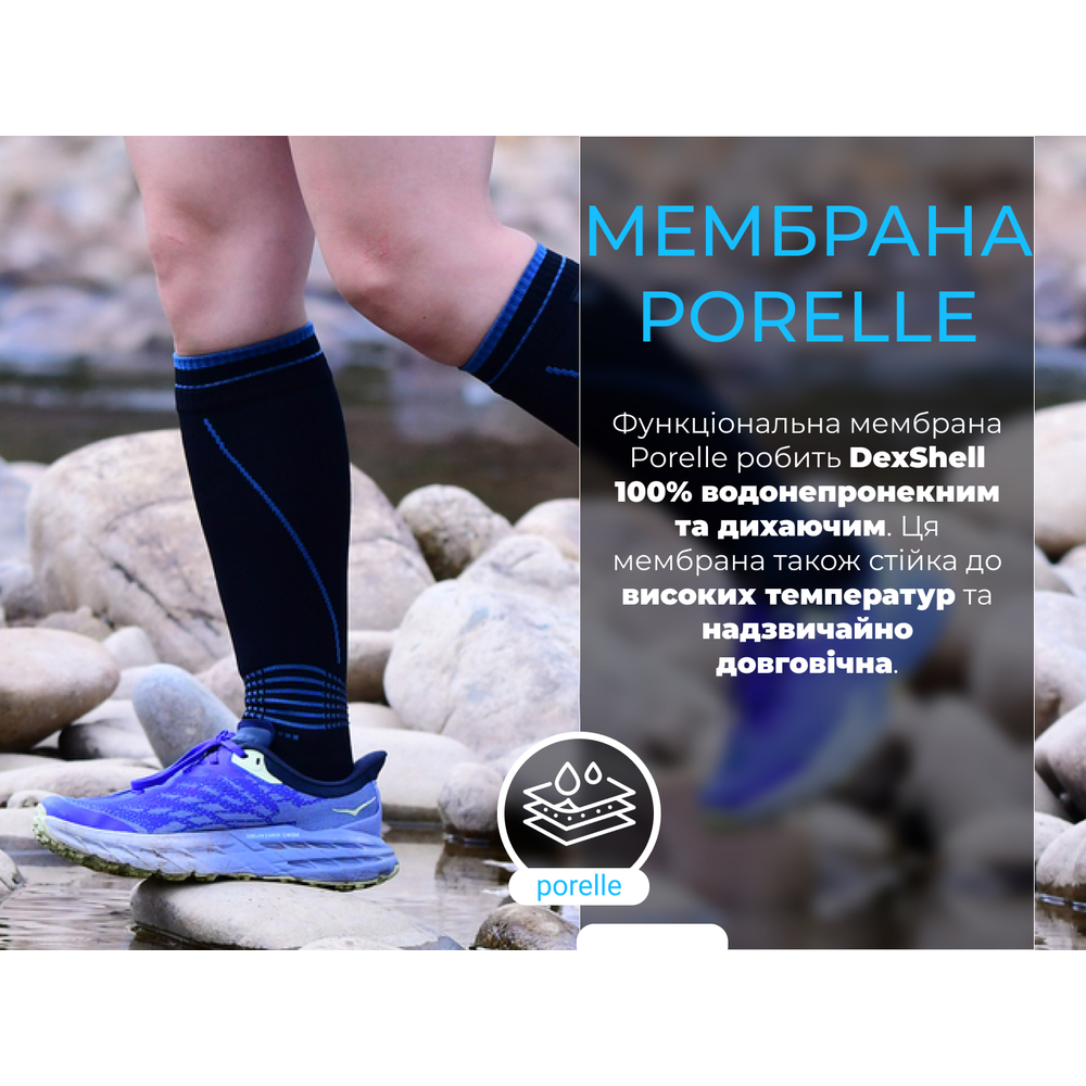 Водонепроникні шкарпетки Dexshell Longlite Socks 2.0, блакитні полоски, розмір M (39-42)