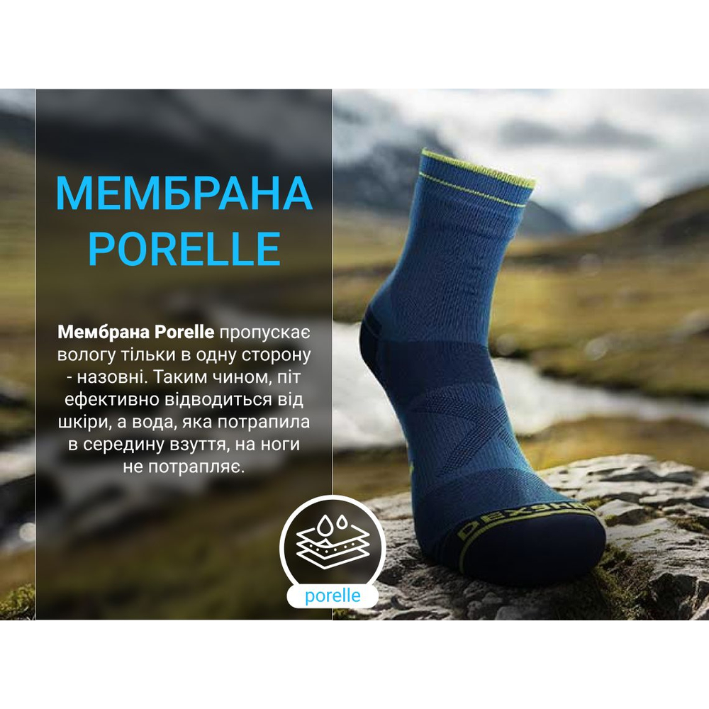 Шкарпетки водонепроникні Dexshell Running Lite 2.0 Socks, темно-блакитні, розмір M (39-42)