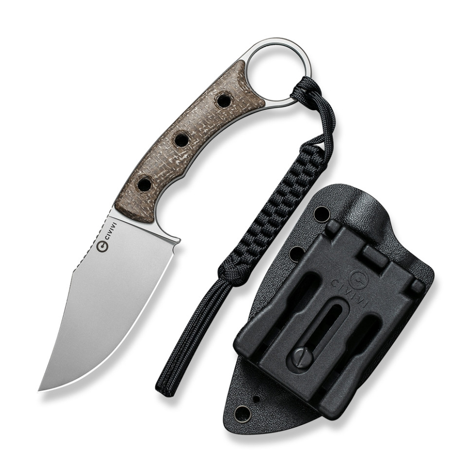 Ніж фіксований тактичний Civivi Midwatch, (8.6 см) N690 / Micarta коричневий