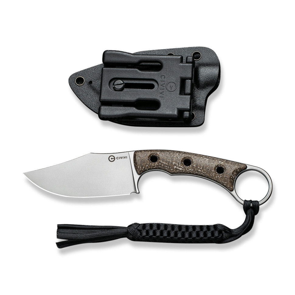 Ніж фіксований тактичний Civivi Midwatch, (8.6 см) N690 / Micarta коричневий