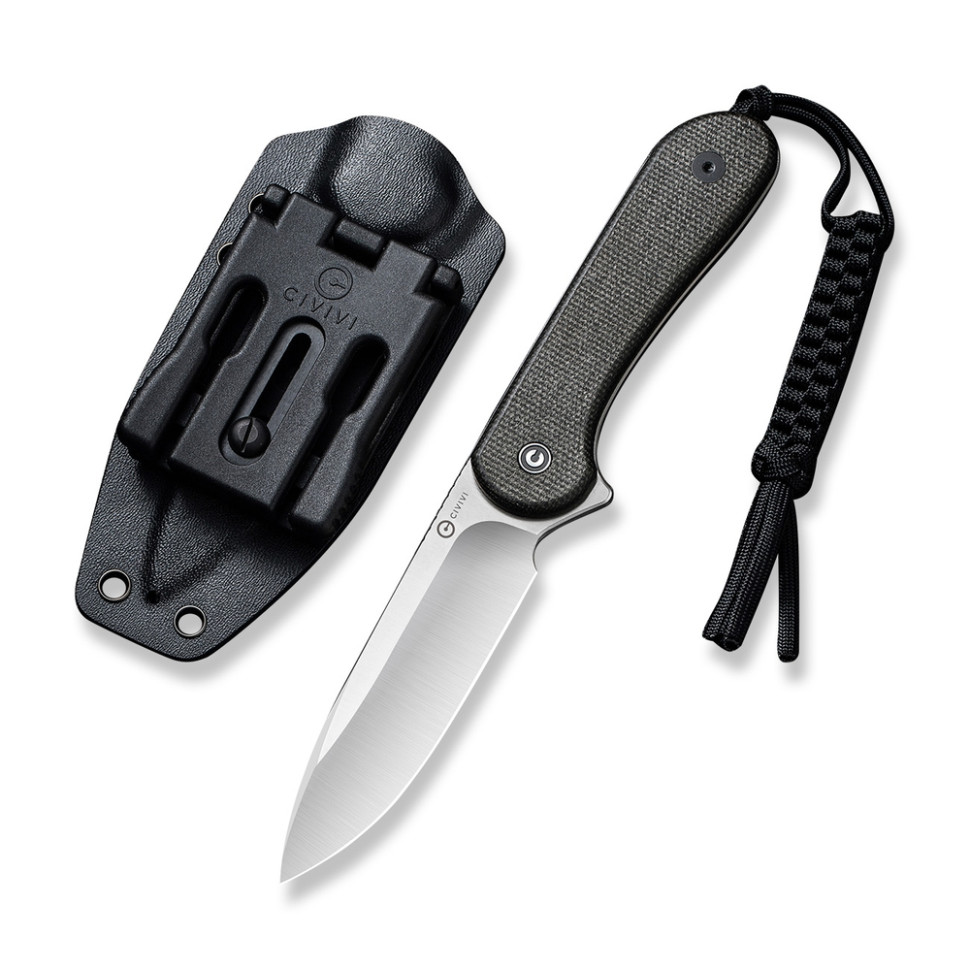 Ніж фіксований тактичний Civivi Elementum, (10.1 см) D2 / Micarta чорний
