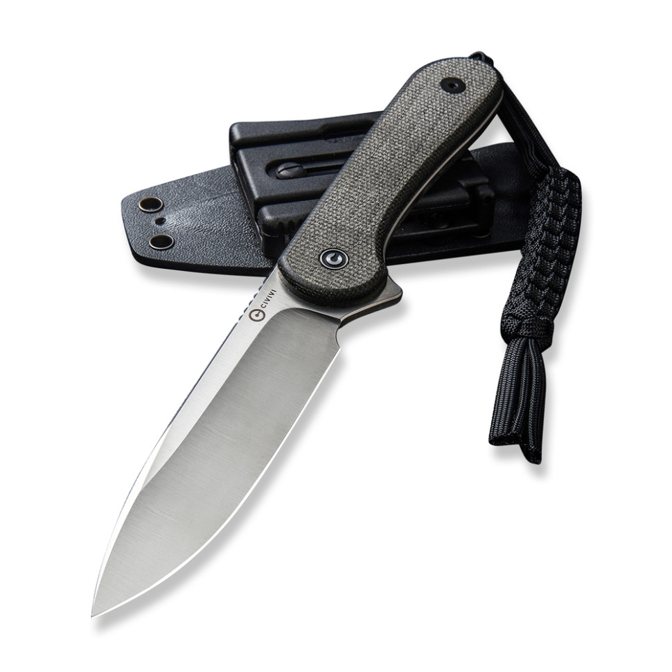 Ніж фіксований тактичний Civivi Elementum, (10.1 см) D2 / Micarta чорний