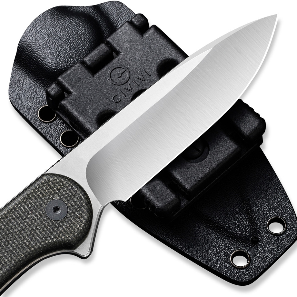 Ніж фіксований тактичний Civivi Elementum, (10.1 см) D2 / Micarta чорний