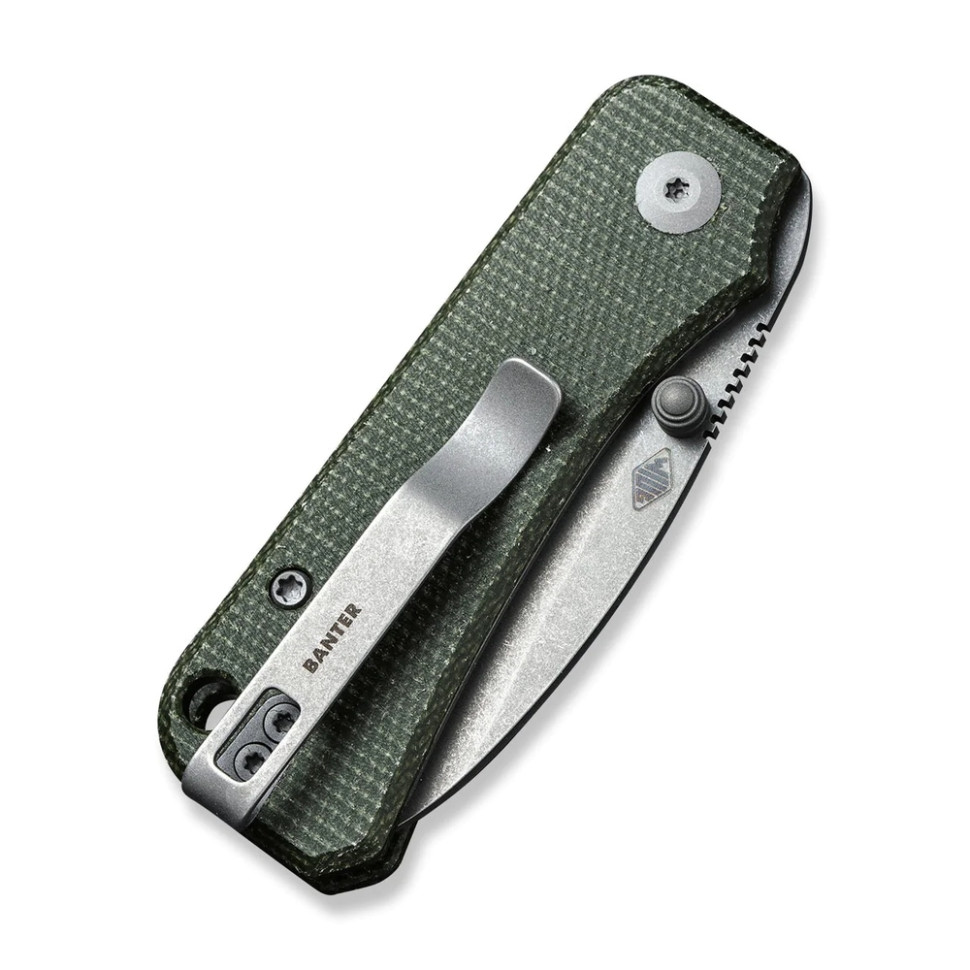 Ніж складаний кишеньковий Civivi Baby Banter, (5.9 см) Nitro-V / Micarta зелений