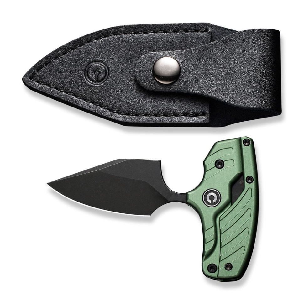 Ніж фіксований кишеньковий Civivi Typhoeus , (5.8 см) 14C28N / Aluminum зелений з чохлом