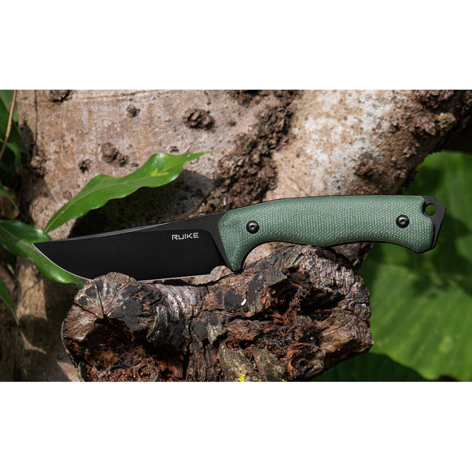 Ніж фіксований мисливський Ruike F186-MG, (11.8 см) D2 / Micarta зелений