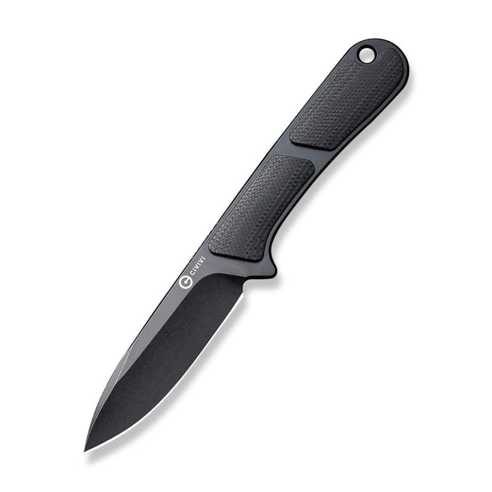 Ніж фіксований кишеньковий Civivi Mini Elementum, (5.7 см) Nitro-V / G10 чорний з чохлом