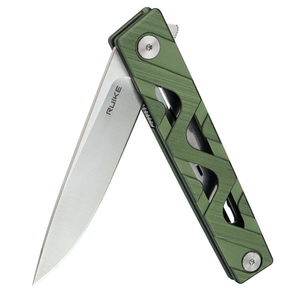 Ніж складаний туристичний Ruike P878-AG, (8.7 см) 14C28N / 6063Aluminum зелений