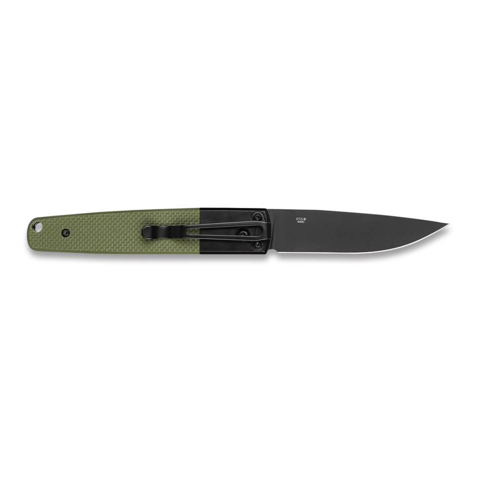 Ніж складаний туристичний Ganzo G721В (8.5 см) 440C / G10 зелений, чорний клинок