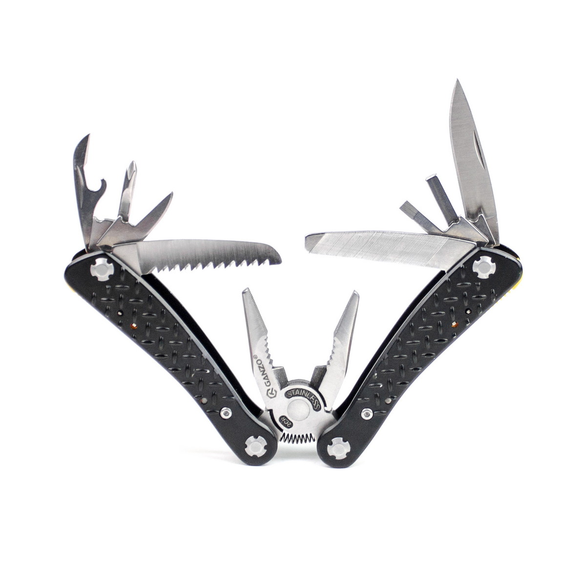 Мультитул Ganzo G106, (16.5 см) 22 функції, чорний + біти та чохол