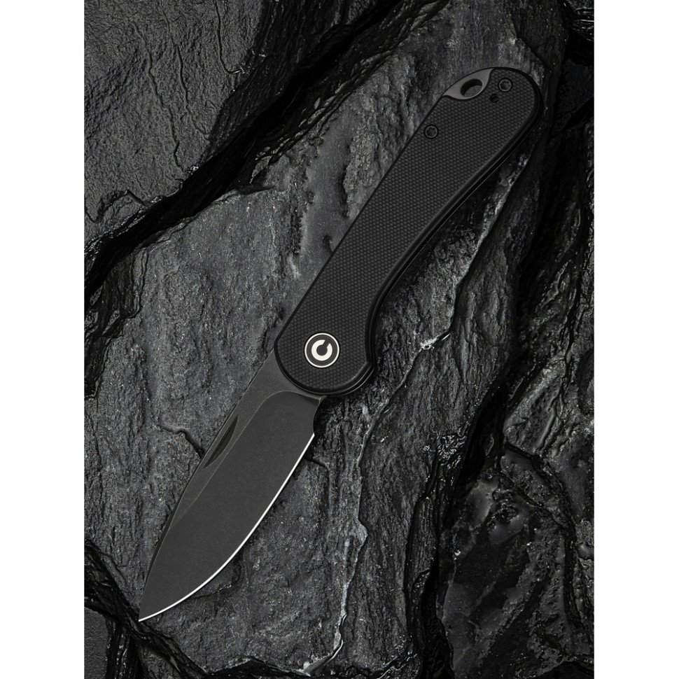 Ніж складаний кишеньковий Civivi Elementum Slip Joint, (7.5 см) 14C28N / G10 чорний