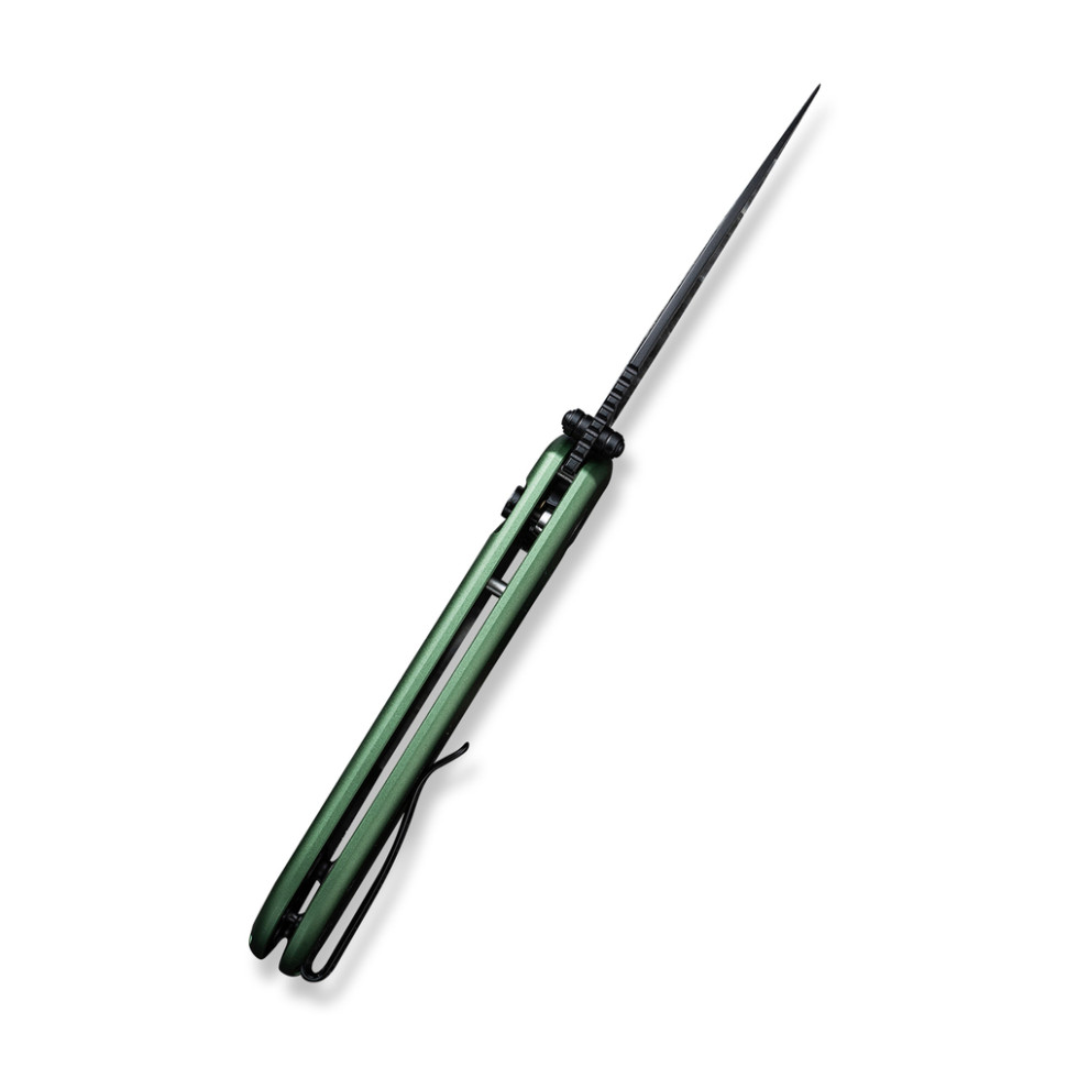 Ніж складаний кишеньковий Civivi Qubit, (7.6 см) Damascus / Aluminum темно-зелений