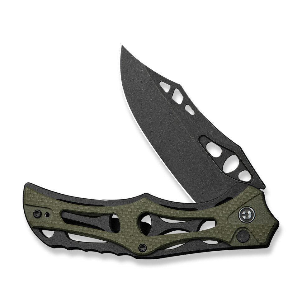 Ніж складаний туристичний Civivi Biophase, (8.9 см) Nitro-V / Aluminum & G10 чорно-зелений