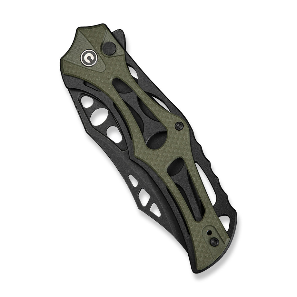 Ніж складаний туристичний Civivi Biophase, (8.9 см) Nitro-V / Aluminum & G10 чорно-зелений