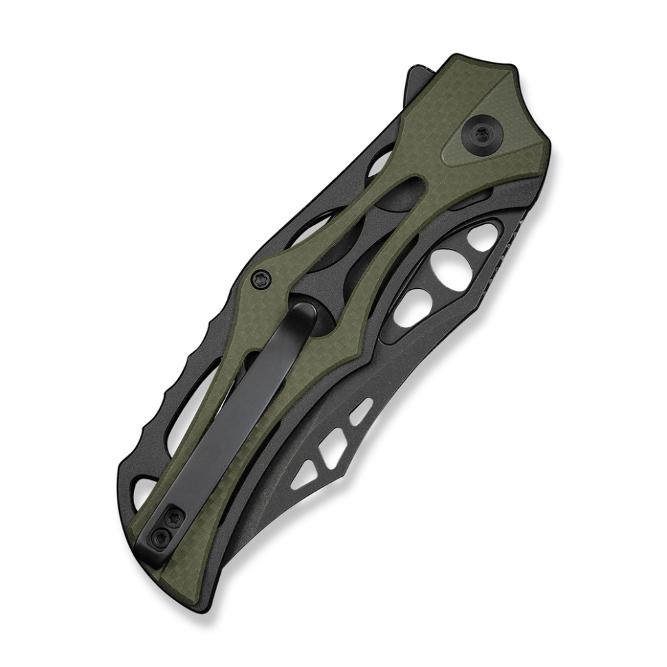 Ніж складаний туристичний Civivi Biophase, (8.9 см) Nitro-V / Aluminum & G10 чорно-зелений