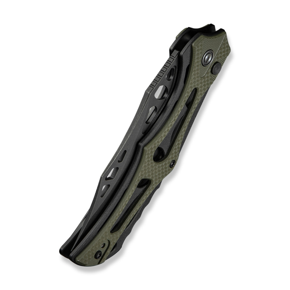 Ніж складаний туристичний Civivi Biophase, (8.9 см) Nitro-V / Aluminum & G10 чорно-зелений