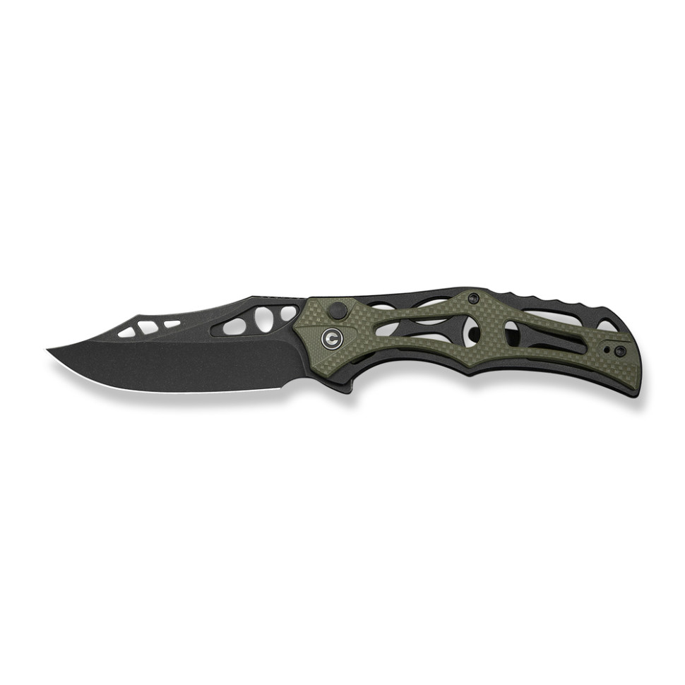 Ніж складаний туристичний Civivi Biophase, (8.9 см) Nitro-V / Aluminum & G10 чорно-зелений