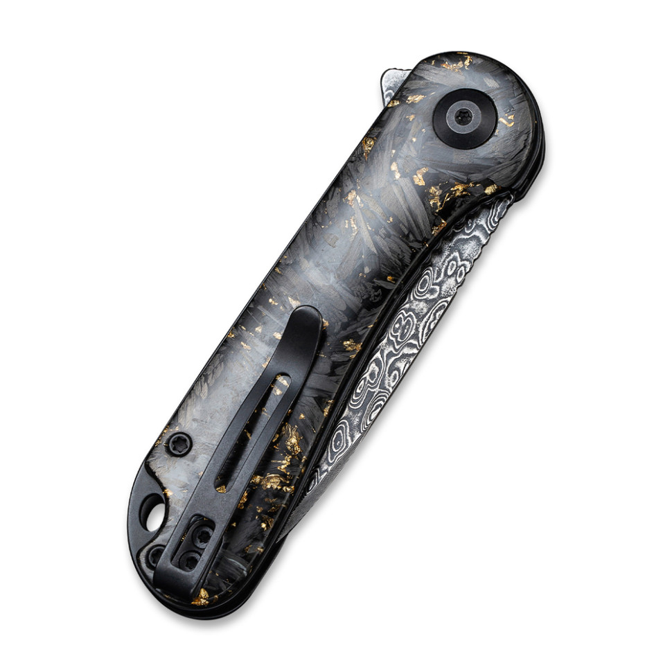 Ніж складаний кишеньковий Civivi Elementum, (7.5 см) Damascus / Carbon Fiber сірий