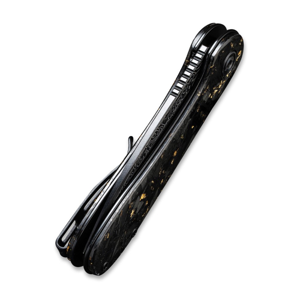 Ніж складаний кишеньковий Civivi Elementum, (7.5 см) Damascus / Carbon Fiber сірий