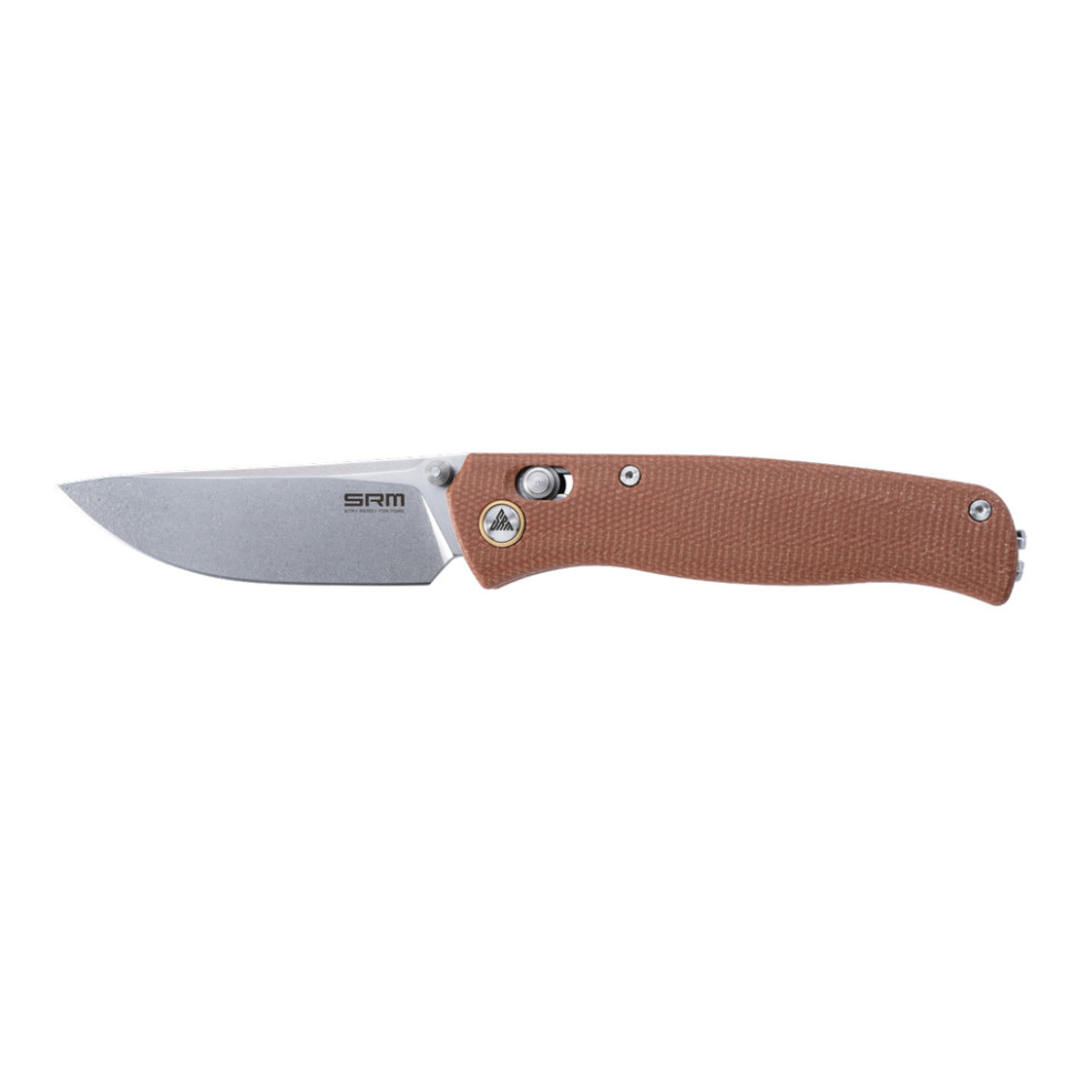 Ніж складаний туристичний SRM Medal 255L-MN (8.2 см) 10Cr / Micarta коричневий