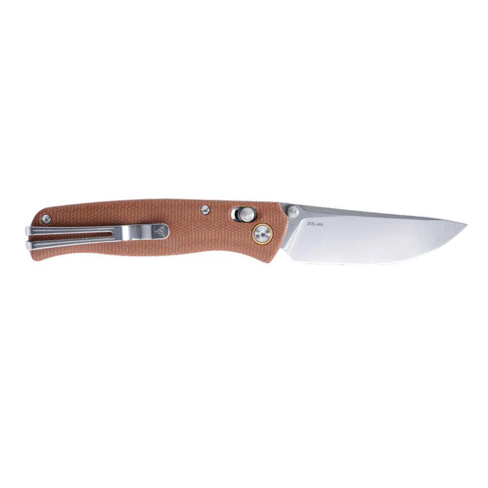 Ніж складаний туристичний SRM Medal 255L-MN (8.2 см) 10Cr / Micarta коричневий