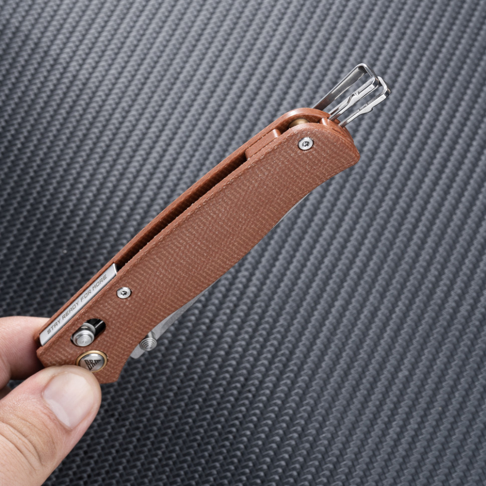 Ніж складаний туристичний SRM Medal 255L-MN (8.2 см) 10Cr / Micarta коричневий