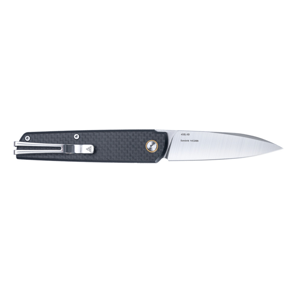 Ніж складаний туристичний SRM 408L-KB (8.2 см) 14C28N / G10 , карбон чорний