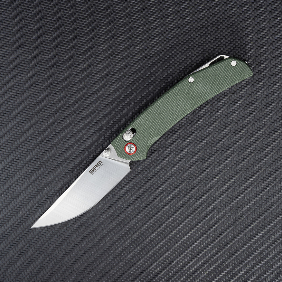 Ніж складаний туристичний SRM Asika 411L-MG (8.8 см) 14C28N / Micarta зелений