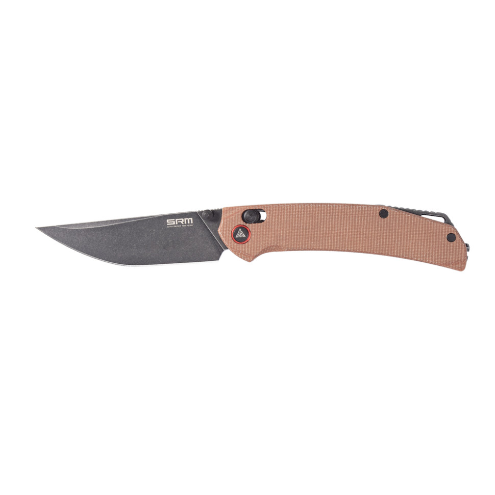 Ніж складаний туристичний SRM Asika 411L-MN (8.8 см) 14C28N / Micarta коричневий