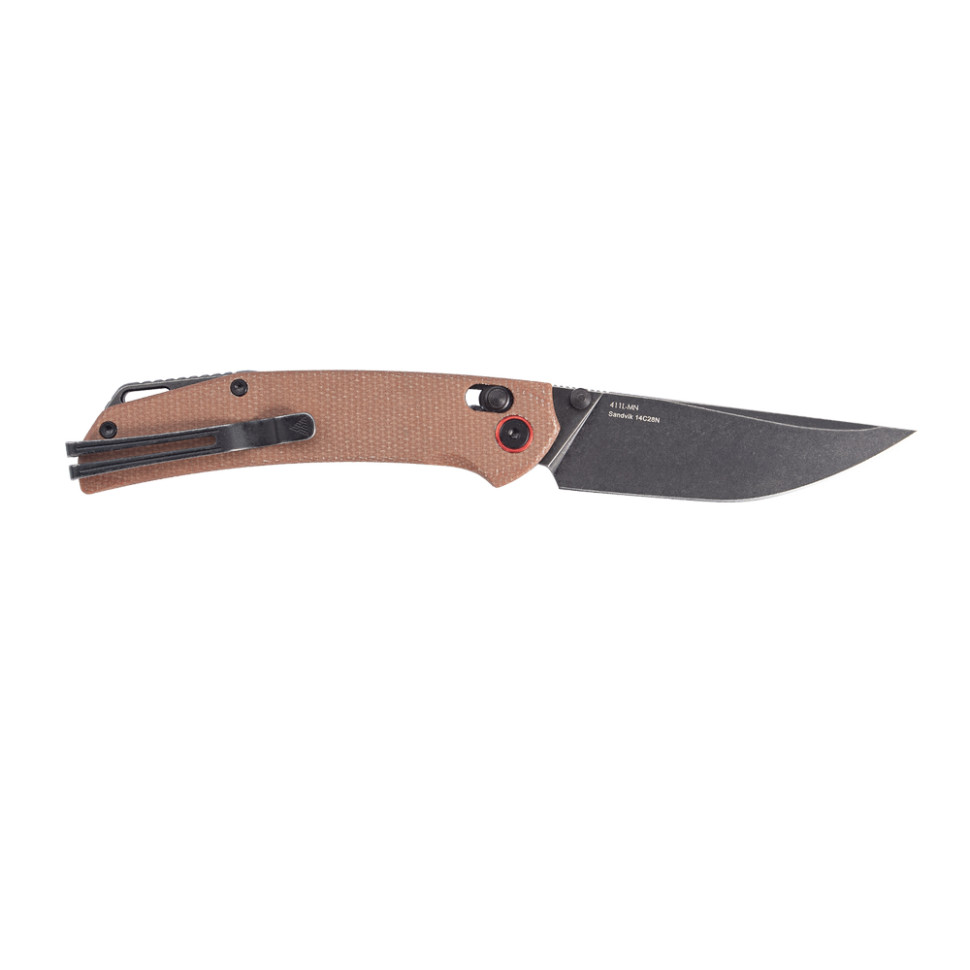 Ніж складаний туристичний SRM Asika 411L-MN (8.8 см) 14C28N / Micarta коричневий