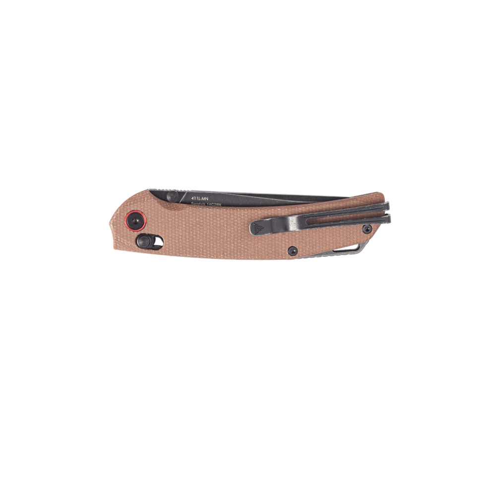 Ніж складаний туристичний SRM Asika 411L-MN (8.8 см) 14C28N / Micarta коричневий
