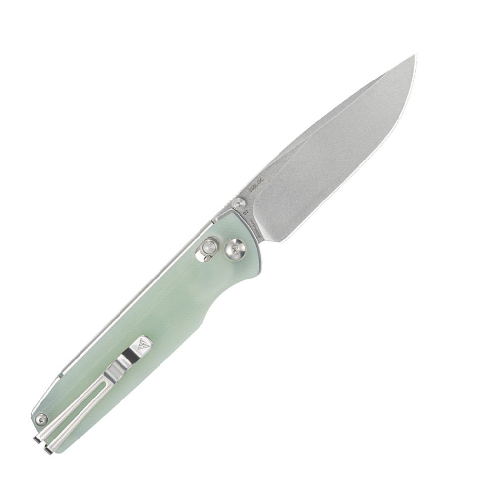 Ніж складаний туристичний SRM Terrier 258L-GC (9.3 см) D2 / G10 біло-зелений