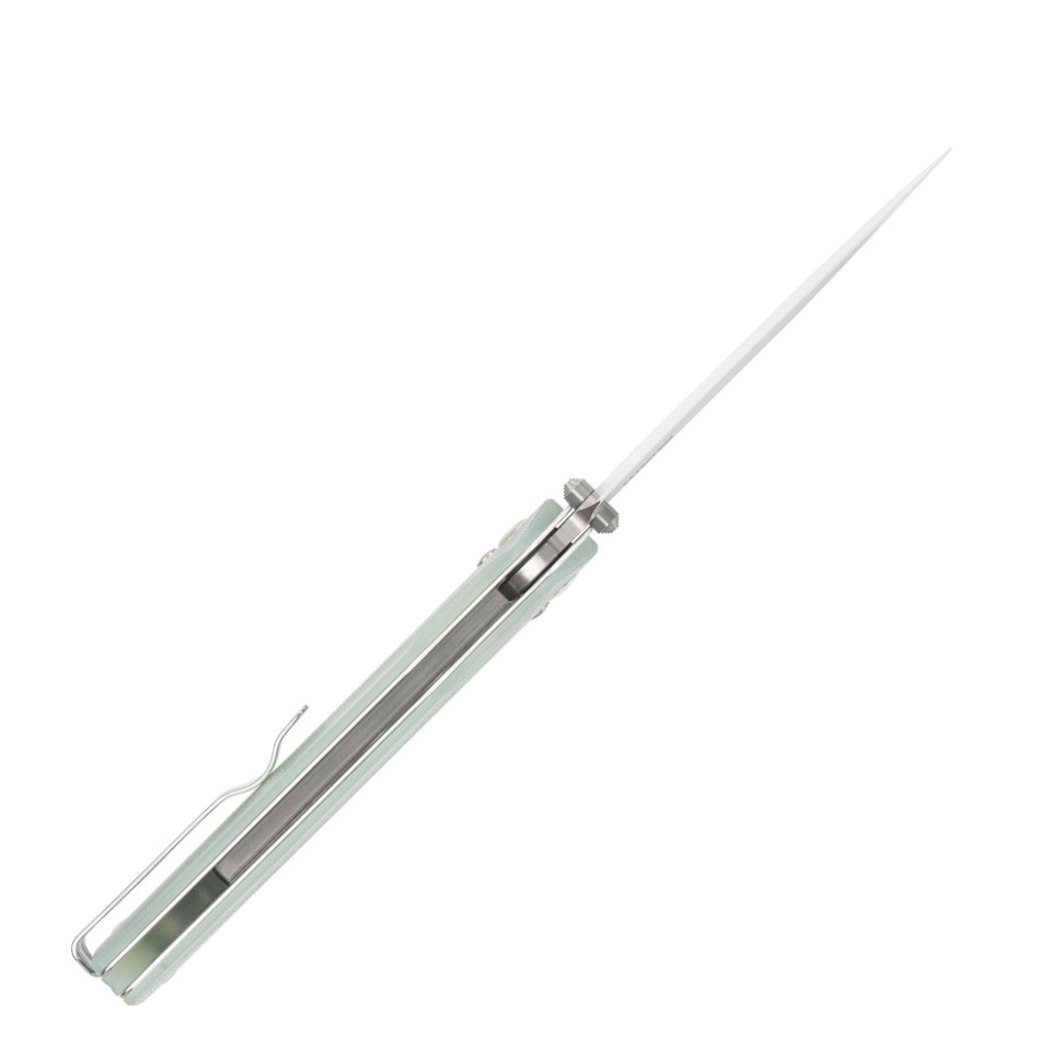 Ніж складаний туристичний SRM Terrier 258L-GC (9.3 см) D2 / G10 біло-зелений