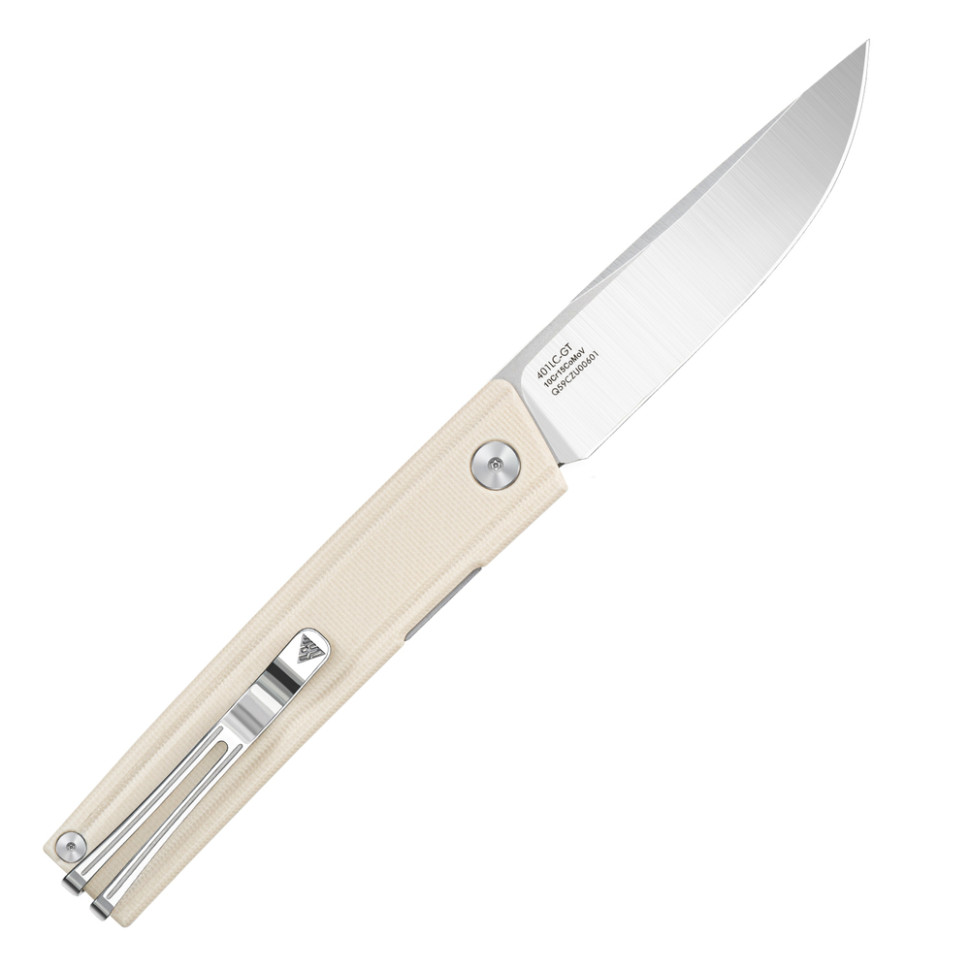 Ніж складаний туристичний SRM Gent 401LC-GT (8.3 см) 10Cr / G10 білий
