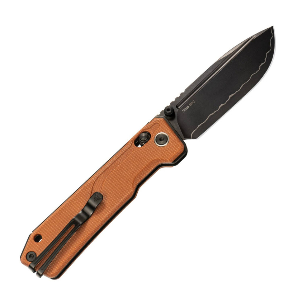 Ніж складаний туристичний SRM Rubik 7228B-MN2 (8.7 см) 140Cr / Micarta коричневий