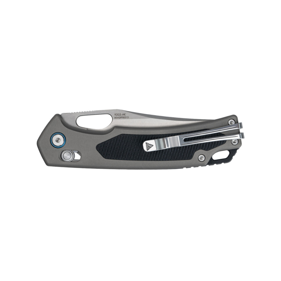 Ніж складаний туристичний SRM Retriever 9203-AK (9 см) 140Cr / G10 чорно-сірий