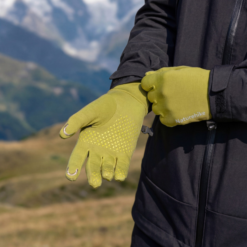 Рукавички туристичні вовняні Naturehike CYY2610FS010, M, зелений