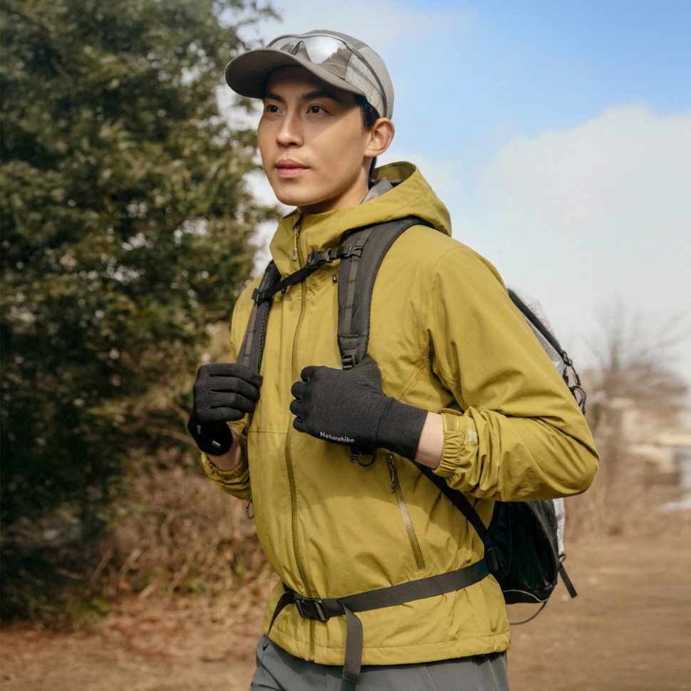 Рукавички туристичні вовняні Naturehike CYY2610FS010, M, чорний