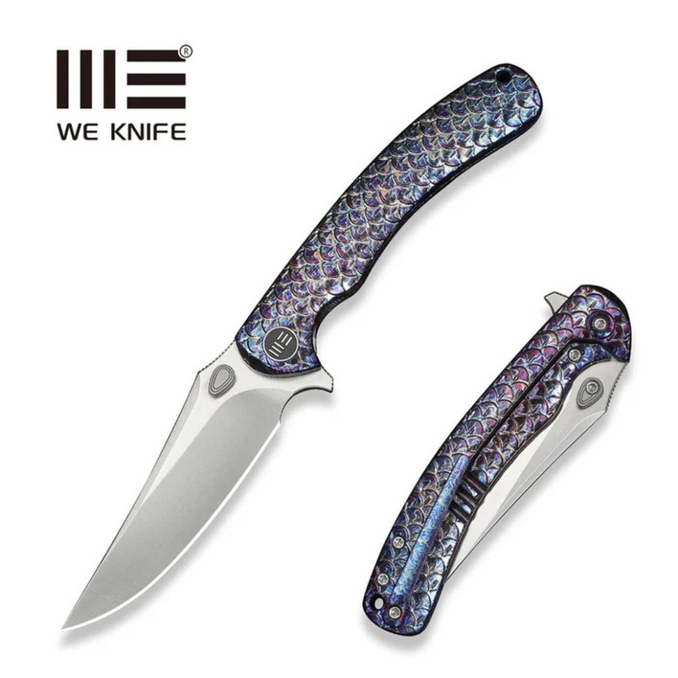 Ніж складаний туристичний Weknife Dracarys, (9.1 см) Böhler M390 / титан 6AL4V полум’яний