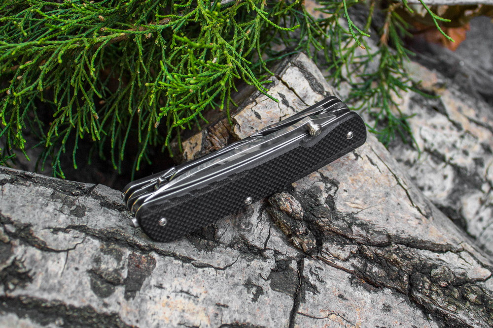 Багатофункціональний ніж Ruike Trekker LD31-B, (8.5 см) 12C27 / G10 чорний, 14 інстр.