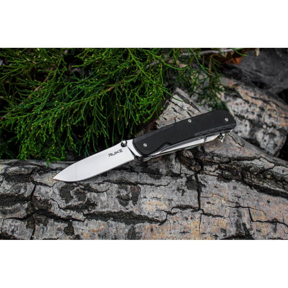 Багатофункціональний ніж Ruike Criterion L51, (8.5 см) 12C27 / G10 чорний, 23 інстр.